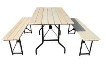 Комплект дерев.мебели "Отдых" (стол 1,2*0,6м+2 скамейки 1,2*0,3м) цвет каштан