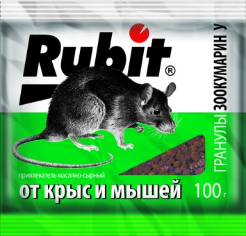 Средство от крыс и мышей "Rubit" (100гр) 1/50