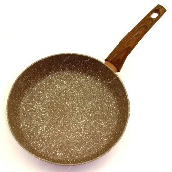 Сковорода с камен.покрытием "JIO", стекл.крышка, Д22, светло-коричневый