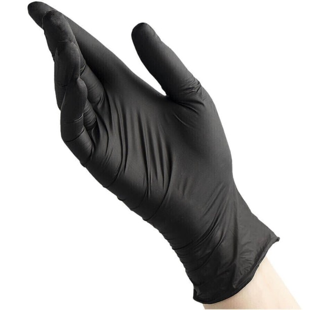 Перчатки нитриловые черные M (50пар)