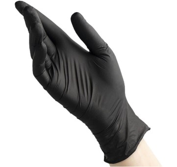 Перчатки нитриловые черные S (50пар)