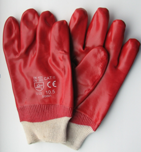 Перчатки БМС красные, мягкий манжет (12пар)