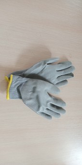 Перчатки нейлоновые облитые серые (12пар)