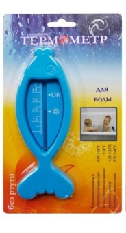 Термометр для воды "Рыбка" ТБВ-1 голубая в блистере