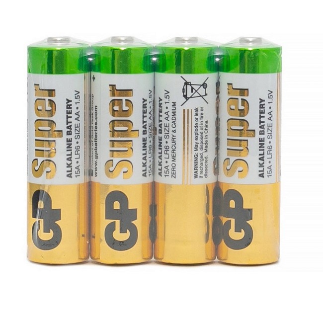 Батарейка GP Super 1.5vAA (пальчик) комплект 4шт 1/24